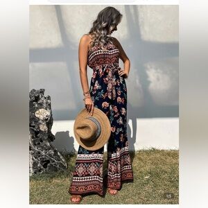 Floral Bohemian Maxi Jumpsuit